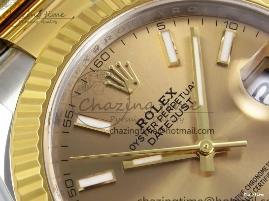 MiroTime 0201 DateJust 41 126333 Clean 1:1 Best Edition 904L Steel YG Stick Dial on SS YG Oyster Bracelet VR EasyCare 1578